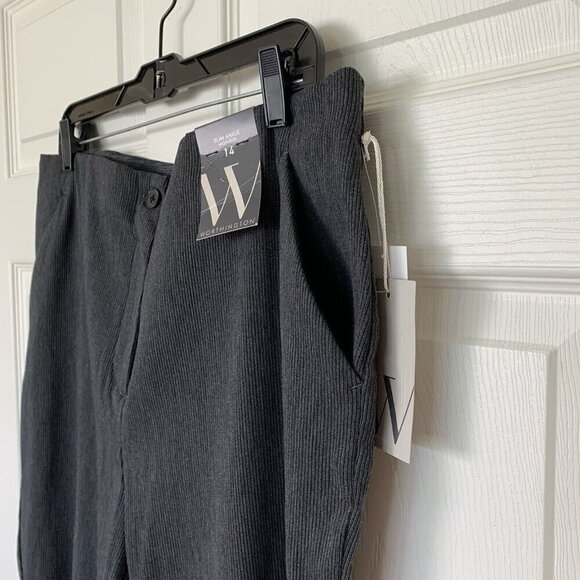 Worthington Slim Ankle Pants Womens 14 Gray High Rise Flat Front NWT - Picture 4 of 13